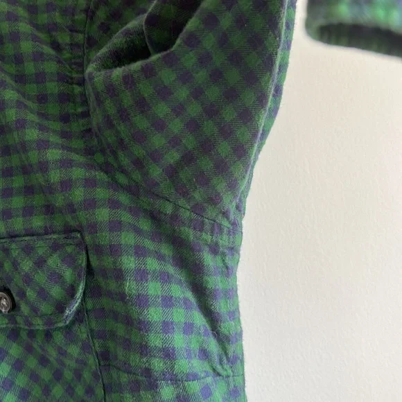 Eddie Bauer Flannel Green & Blue Gingham Women’s Size Small - Picture 9 of 14